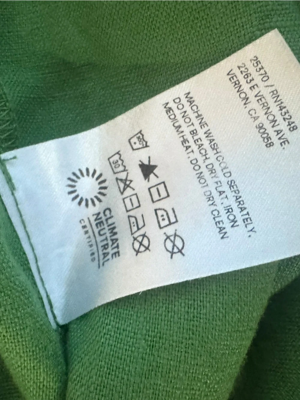 Reformation Kelly Green Linen Tulin Top & Skirt Set, Size 8 Top / Size 4 Skirt